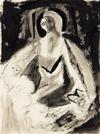 FAY LANSNER (B.1921, AMERICAN) i) Untitled, (Seated Woman). ii) Untitled, (Mother and Child). iii) Untitled, (Woman in Pearls).